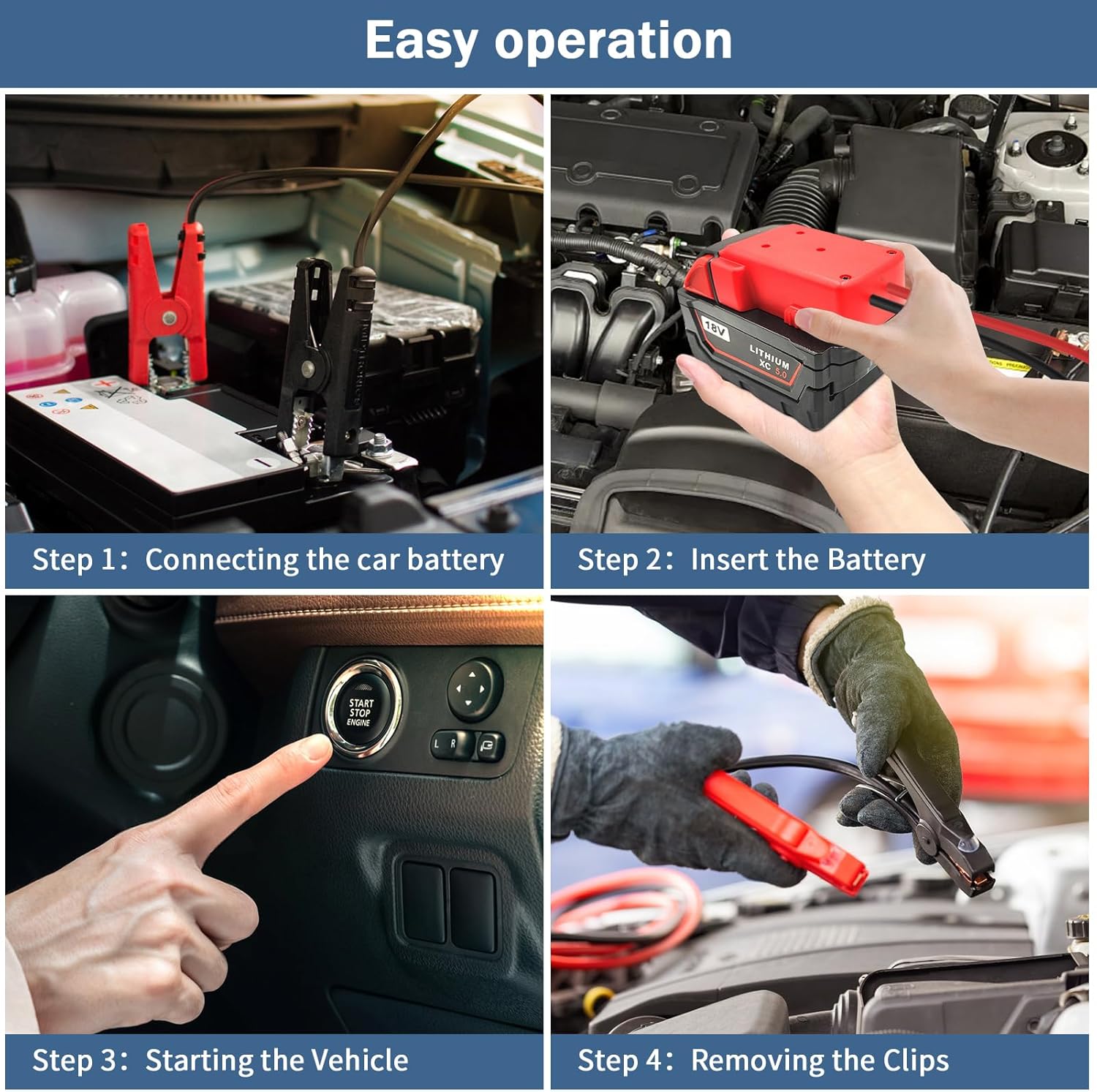 🚗Tool HOT Sale 🔥6FT 12AWG Car Battery Jumper Cable with Adapter