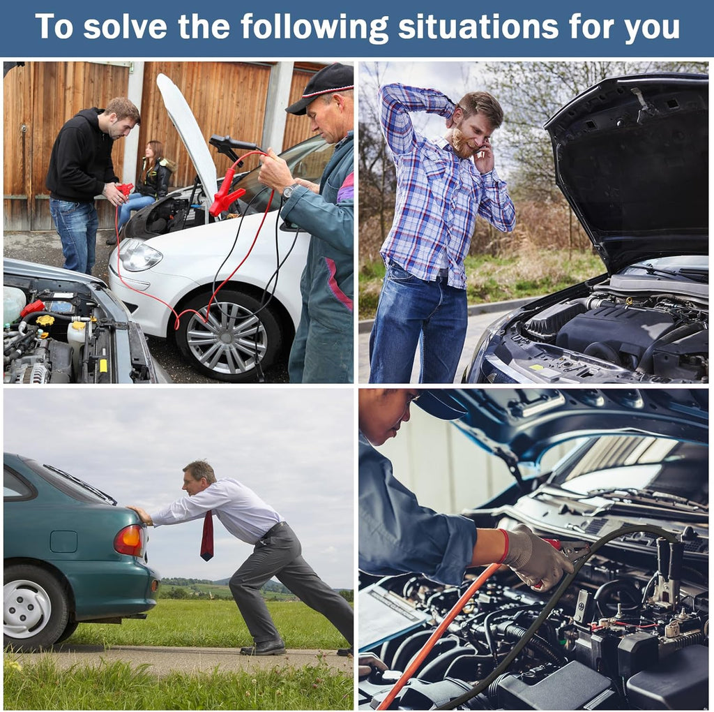 🚗Tool HOT Sale 🔥6FT 12AWG Car Battery Jumper Cable with Adapter