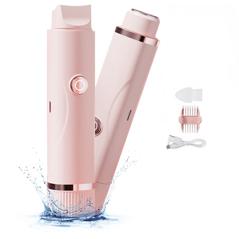 Electric Bikini Trimmer for Women,  2 in 1 Body & Facial Hair Removal, Waterproof Wet & Dry Use Trimmer for Women
