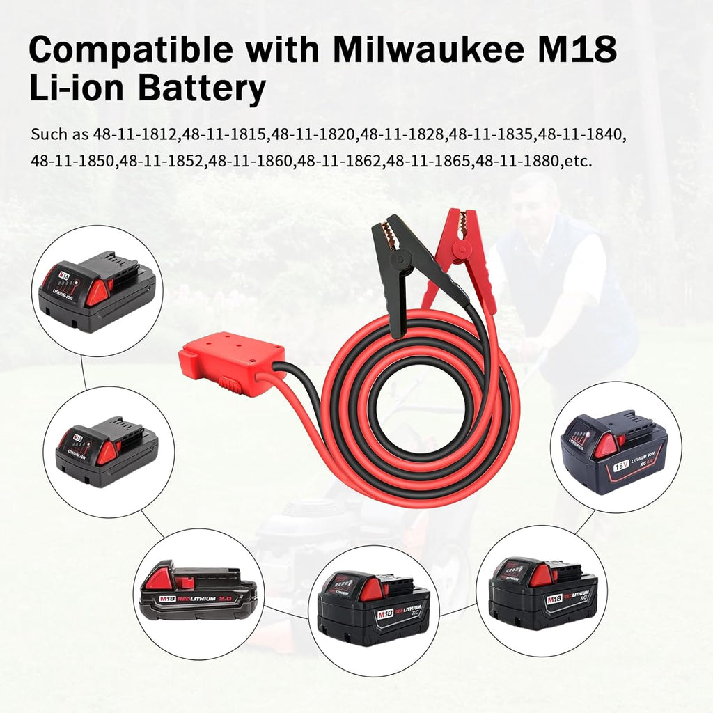 🚗Tool HOT Sale 🔥6FT 12AWG Car Battery Jumper Cable with Adapter