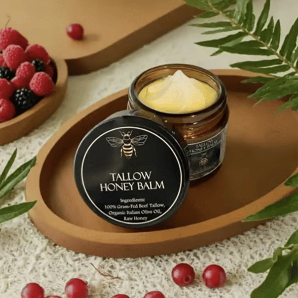 🏆Flash Sale⚡ 50K+ SOLD! Almost Gone-💥⏰Organic Grass-Fed Beef Tallow Balm with Raw Honey🔥