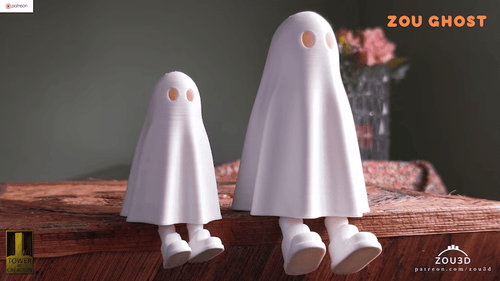 3d printed ghost with feet, Cute Halloween decoration
