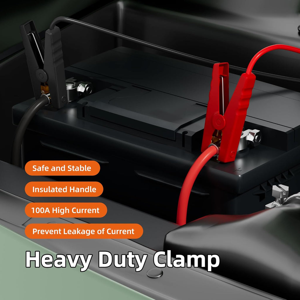 🚗Tool HOT Sale 🔥6FT 12AWG Car Battery Jumper Cable with Adapter