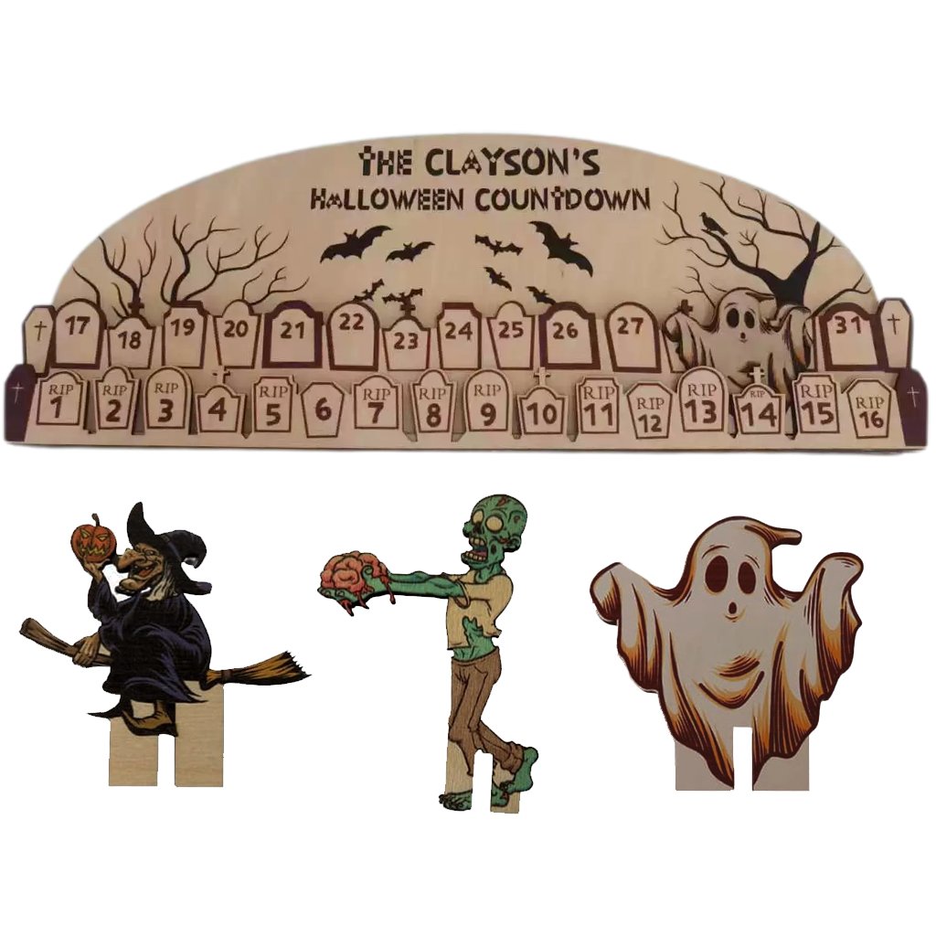 🧙‍♀🧟‍♀👻Wooden Halloween advent calender | Witch Count down | reusable | plastic free | holiday decoration | Halloween decor
